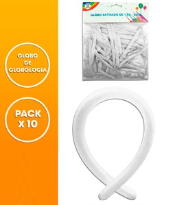 PROMO GLOBOS DE GLOBOLOGIA PACK  BLISTER PCS BLANCO (110053) x U
