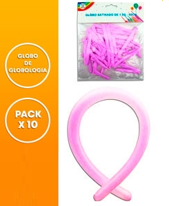 PROMO GLOBOS DE GLOBOLOGIA PACK BLISTER X 12 PCS ROSA (110058) x U