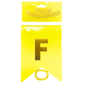 NUEVO BANDERIN LISO FELIZ CUMPLE NEON AMARILLO  (00113227) x U