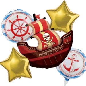 KIT GLOBOS PERSONAJE BARCO PIRATA 5 PIEZAS x1