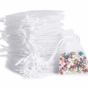 BOLSA DE ORGANZA 10X16 CM BLANCA X10 (103207)