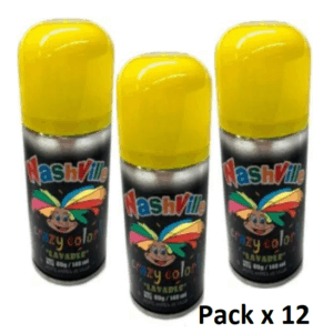 PINTURA AEROSOL PARA PELO NASHVILLE CRAZY COLOR AMARILLO x12u.
