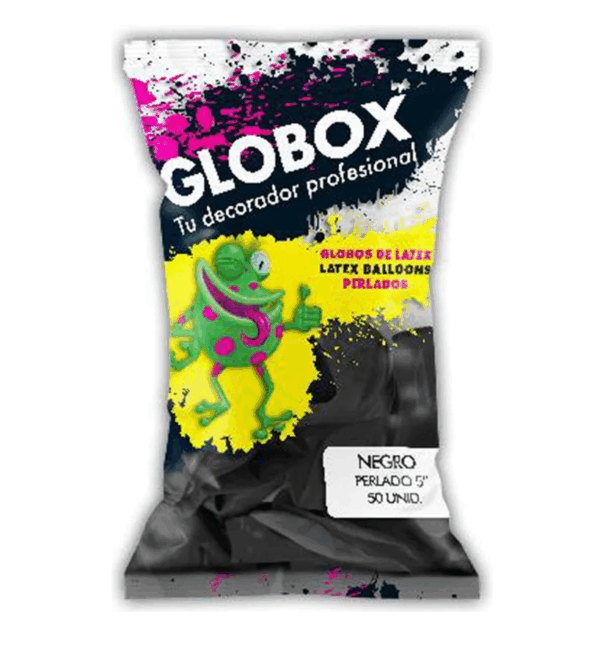 GLOBO GLOBOX 5" PERLADO NEGRO x50 52188
