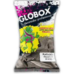 GLOBO GLOBOX 5" PERLADO PLATEADO x50 52089
