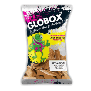 GLOBO GLOBOX 5" PERLADO ROSA GOLD x50 59057